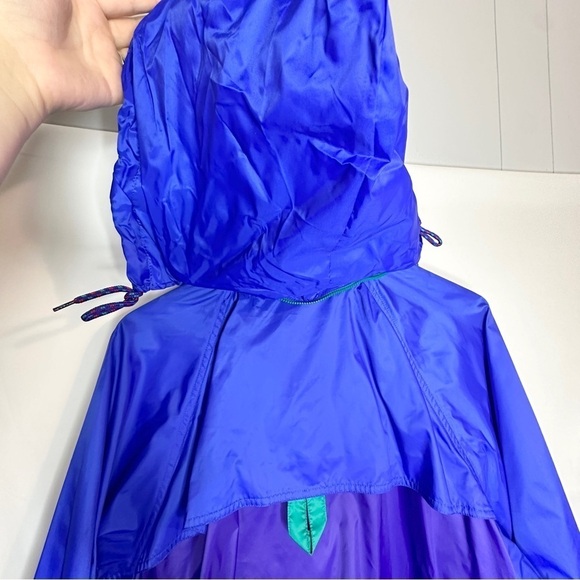 VINTAGE American Eagle 80s Zip Up Windbreaker Packable Hood Lightweight Mens XL - Picture 9 of 13